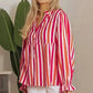 Sunset Stripe Balloon Blouse