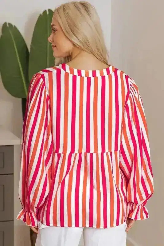 Sunset Stripe Balloon Blouse