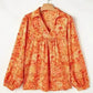 Whimsical Print Babydoll Blouse
