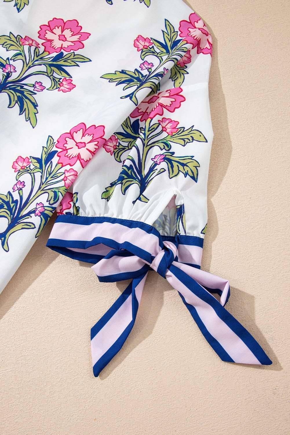 White Floral Summer Blouse