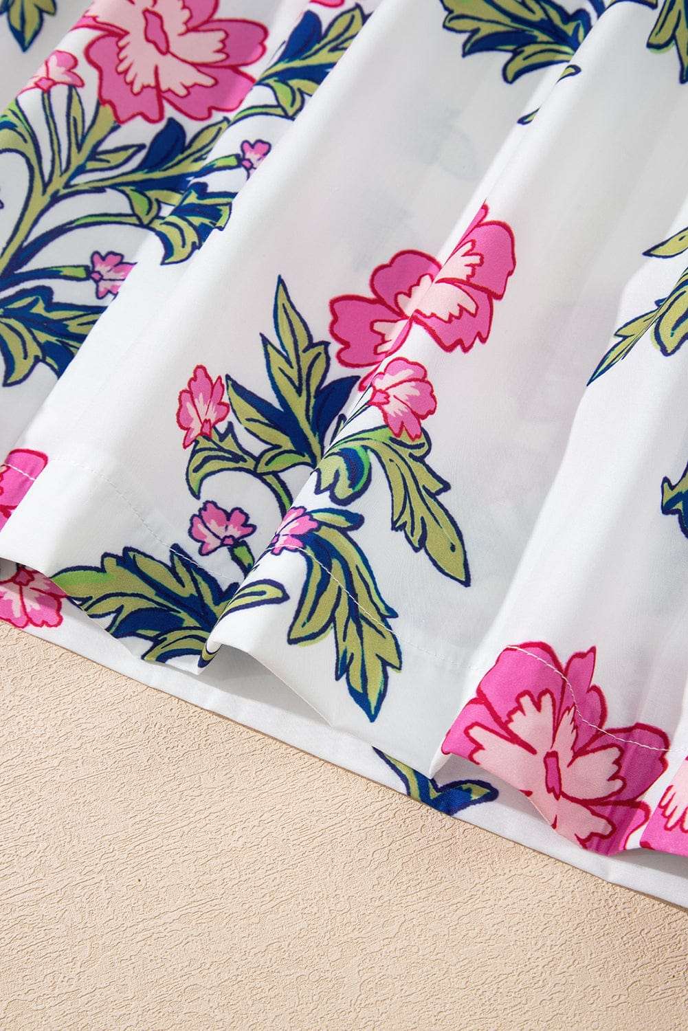 White Floral Summer Blouse