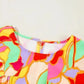 Yellow Abstract Puff Sleeve Blouse