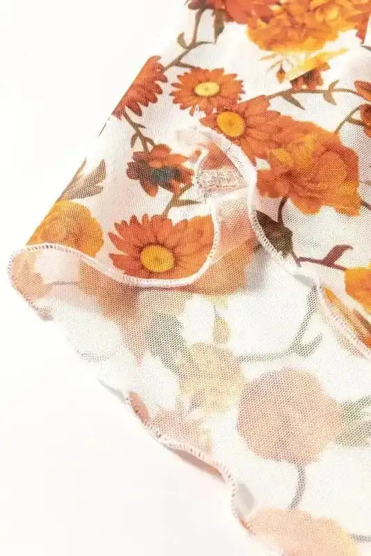 Flora Charm Bell Sleeve Crop Top