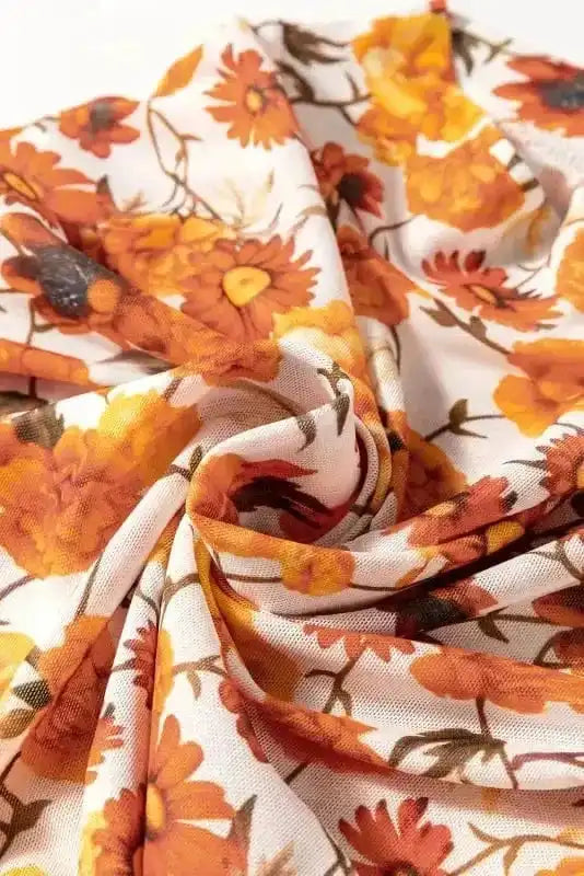 Flora Charm Bell Sleeve Crop Top