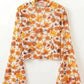 Flora Charm Bell Sleeve Crop Top