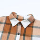 Khaki Plaid Ruffled Sleeve Shirt Dress