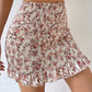 Chic Floral High Waist Print Ruffle Hem Skirt for Women