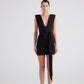Uma Black Ruched Mini Dress