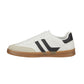 Flash Mens Lace Up Trainers Faux Leather Black Stripe Casual Flat Tennis Sports Shoes