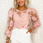 Flower Embroidered Mesh Top