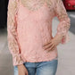 Flower Embroidered Mesh Top