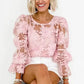 Flower Embroidered Mesh Top