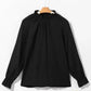 Frilled Mock Neck Ripple Bubble Sleeve Blouse