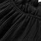 Frilled Mock Neck Ripple Bubble Sleeve Blouse
