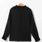 Frilled Mock Neck Ripple Bubble Sleeve Blouse