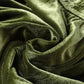 Frilled Neck Smocked Bodice Velvet Dress