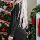 Frilled Neck Smocked Bodice Velvet Dress