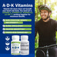 Power By Naturals ADK Vitamin Supplement: Vitamin A, D3 5000 IU, and Vitamin K2 MK-7 for Bone Health | Pack of 2 (60 Capsules Each)