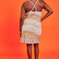 Gold Champagne Sequin Curve Size Velvet Slip Dress