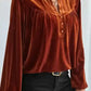 Gold Flame Beaded Velvet Top – Stylish & Elegant Fashion
