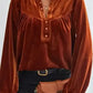 Gold Flame Beaded Velvet Top – Stylish & Elegant Fashion