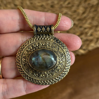 Heart of the Ancients Turquoise Pendants - Gold and Silver