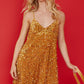 Gold Sequin Cami Swing Dress
