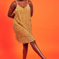 Gold Sequin Curve Size Cami Swing Dress