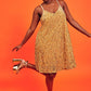 Gold Sequin Curve Size Cami Swing Dress