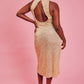 Gold Sequin Lightweight Curve Size Maxi Sheath Dress