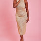Gold Sequin Lightweight Curve Size Maxi Sheath Dress
