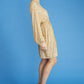 Gold Sequin Midi Blouson Dress