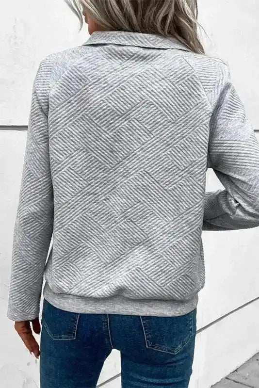 Gray Textured Kangaroo Pocket Drawstring Hooded Mini Dress