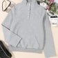 Gray Textured Kangaroo Pocket Drawstring Hooded Mini Dress