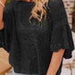 Green Pointelle Knit Top