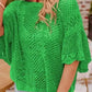 Green Pointelle Knit Top