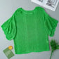 Green Pointelle Knit Top