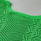 Green Pointelle Knit Top