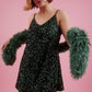 Green Sequin Cami Swing Dress