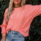 Green Smocked Wrist Shift Top