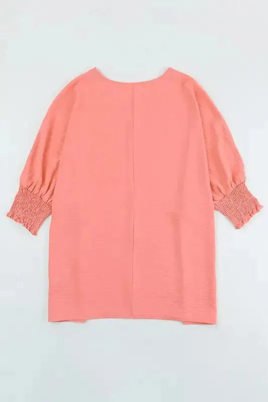 Green Smocked Wrist Shift Top
