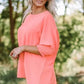 Green Smocked Wrist Shift Top