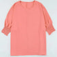 Green Smocked Wrist Shift Top