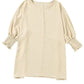Green Smocked Wrist Shift Top