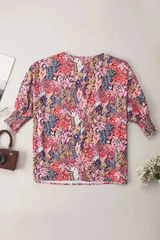 Green Smocked Wrist Shift Top