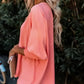 Green Smocked Wrist Shift Top