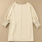 Green Smocked Wrist Shift Top