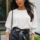 Green Smocked Wrist Shift Top
