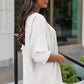 Green Smocked Wrist Shift Top