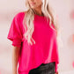Green Smocked Wrist Shift Top